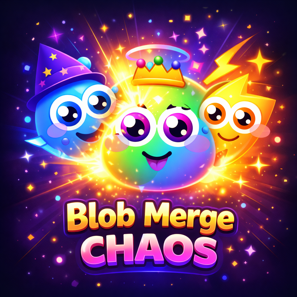 Blob Merge Chaos - colorful blob characters merging together